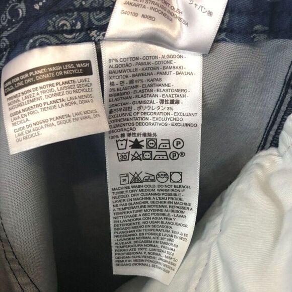LEVI'S Jean Chore Pants Printed Bandana Straight Leg Men's Size 31x32 Blue White - Picture 8 of 10